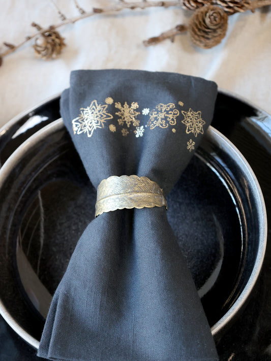 Napkin Ring Set of 4 - Gold Leaf