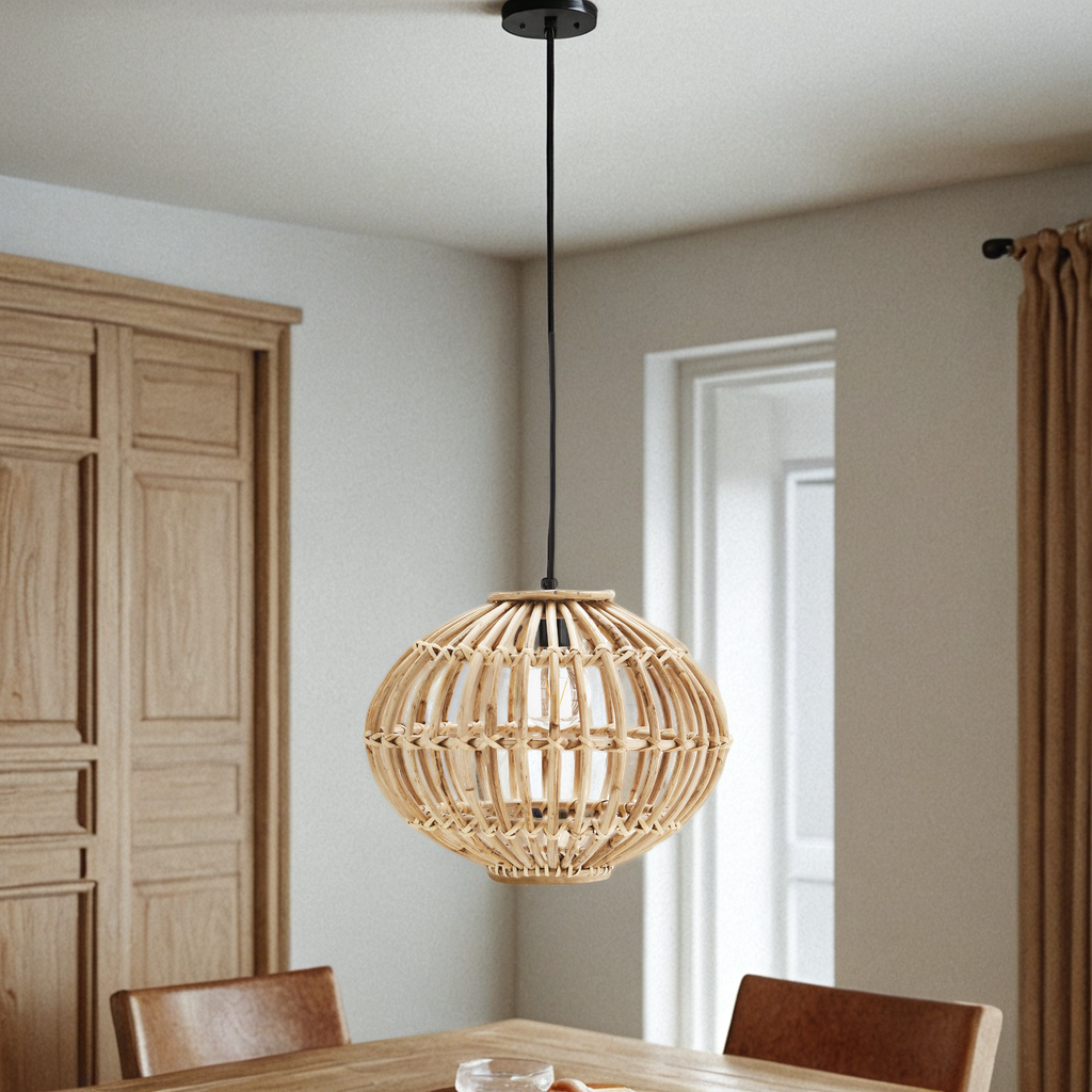 Woven Bamboo Pendant Light