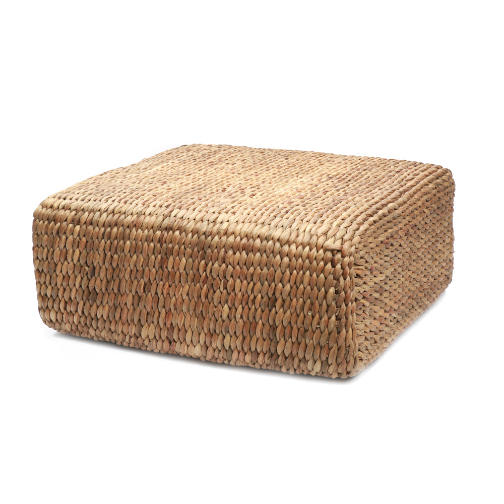 Natural Hyacinth Pouffe - Square