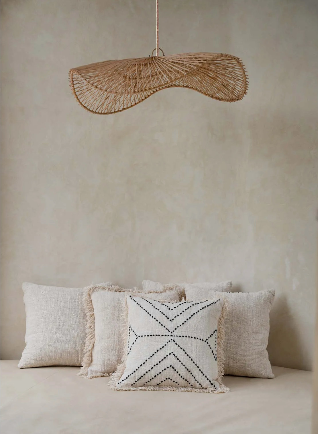 The Tribal Cushion Cover - Natural Black