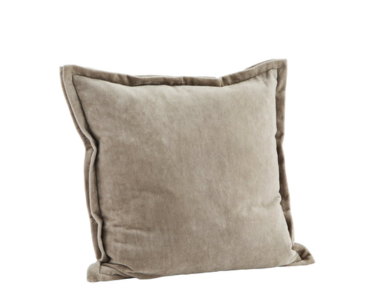 Greige Velvet Cushion Cover