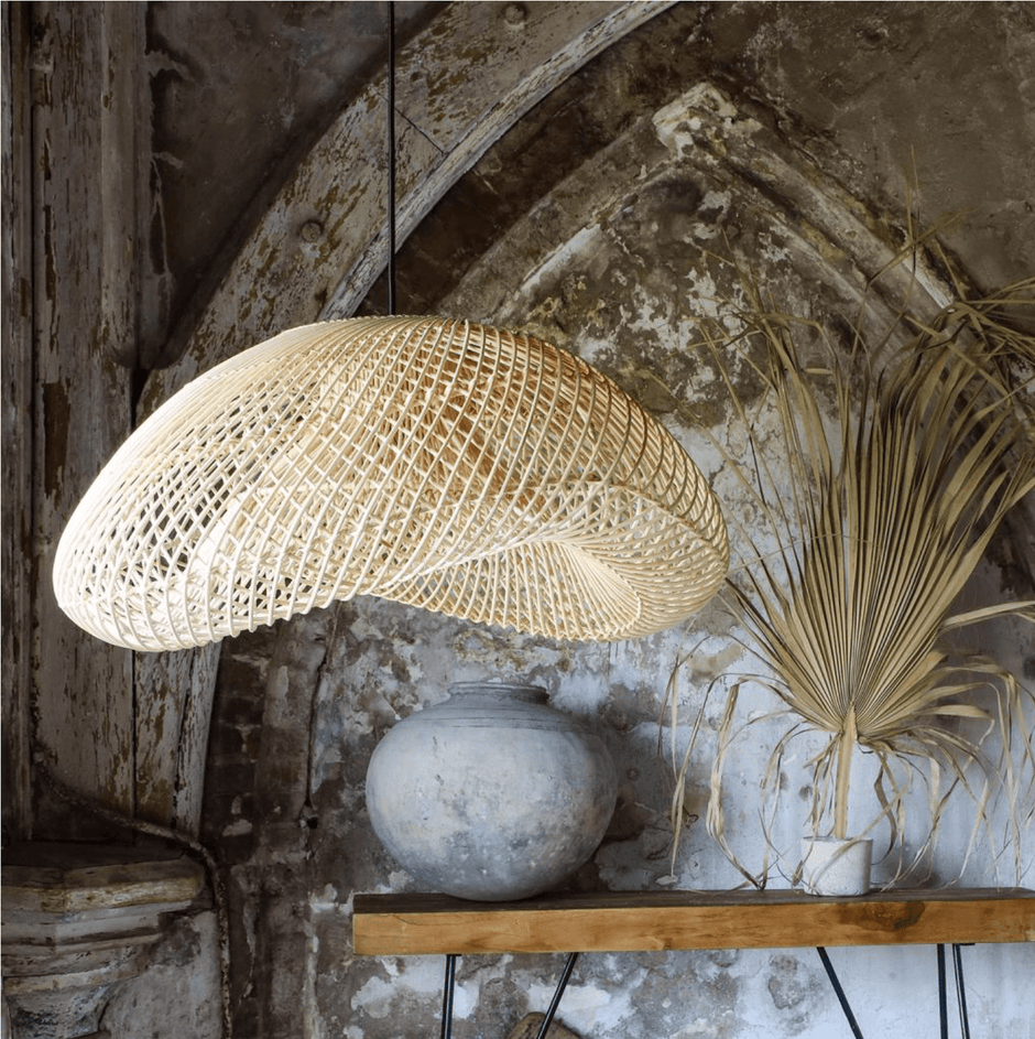 Pendant Lights in natural materials - rattan, seagrass, raffia, cotton ...